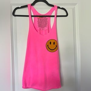 Aviator Nation Hot Pink Smily 2 Tank -Small